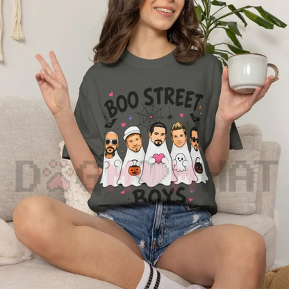 Boo Street Boys Funny 90s Boy Band Halloween Graphic T-Shirt