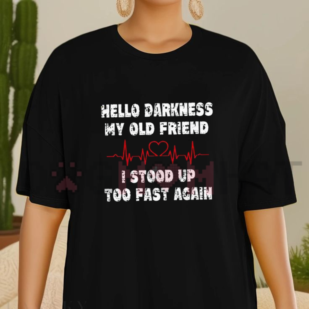 Hello Darkness My Old Friend Sarcastic Dark Humor Graphic T-Shirt