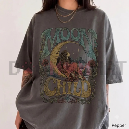 Celestial Boho Moon Child Graphic T-Shirt