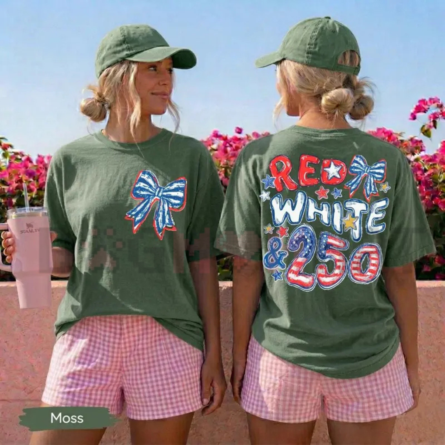 "Red, White & 250" Patriotic Bow Tee