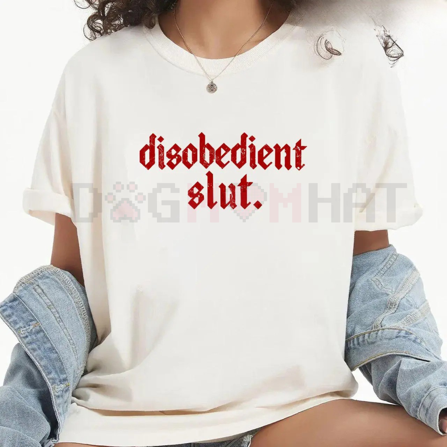Rebellious Attitude Graphic Tee – Bold Gothic Letter Print Shirt