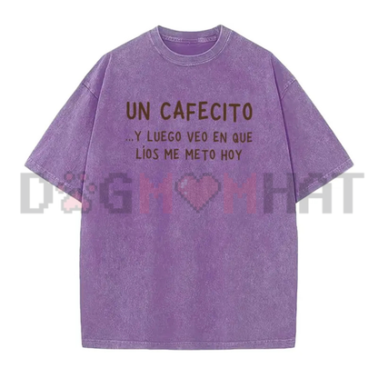 Un Cafecito Spanish Coffee Lover Graphic Tee - Soft Cotton Casual Latina Women Short Sleeve Top