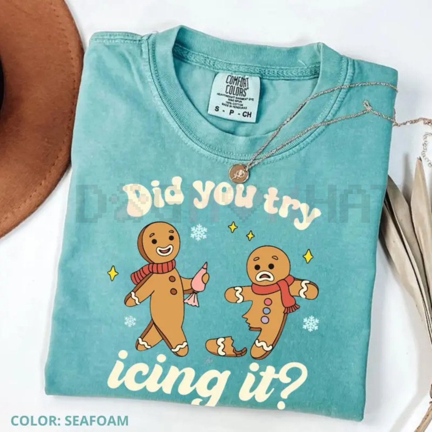 Funny 'Try Icing It' Gingerbread Comfort Colors® Christmas Tee