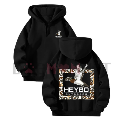 Premium Garment-Dyed Half-Zip Hoodie – Heavyweight Men's Winter Pullover