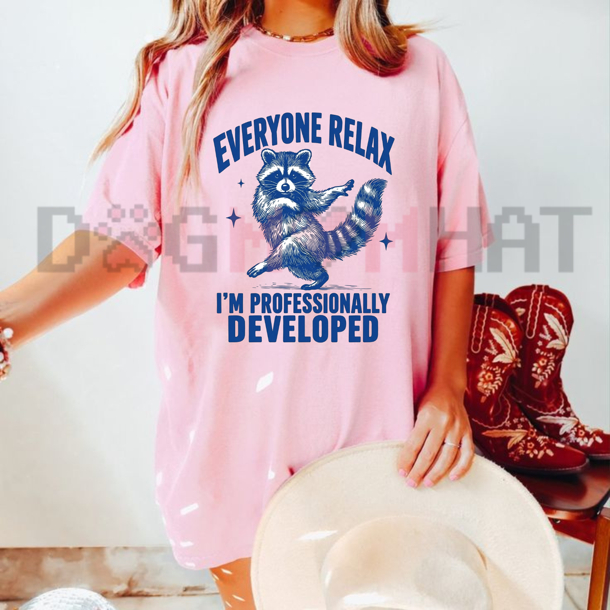 Sanity Check Squad Tee – Funny Raccoon Professionally Developed Teacher Shirt
