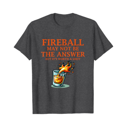 "Fireball Whiskey" Graphic T-shirt - Slim Fit Casual Wear for Men