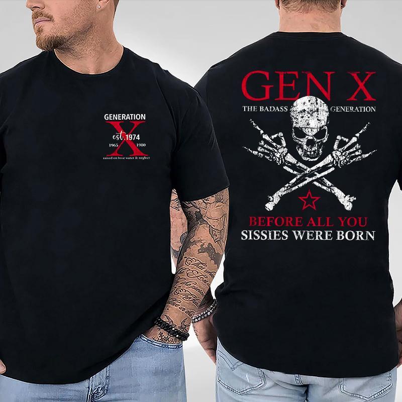 "Badass Generation" Gen X Custom Year T-Shirt – Unisex 100% Cotton