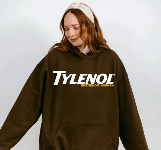 Funny Tylenol Epsteinaminophen Hoodie – Dark Humor Conspiracy Graphic Tee, Sarcastic Adult Joke Shirt