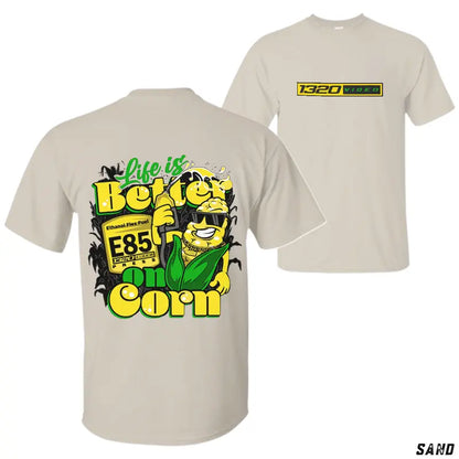 1320 Video "Corn Fuel" T-Shirt - 3D Graphic Tee for Car & Racing Fans