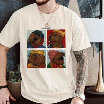 Retro Jug Band Cartoon Animal Quartet Shirt – Vintage Music Lover Funny Animal Band Tee
