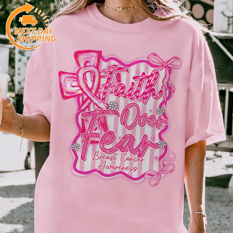 "In October We Wear Pink" Horror Halloween Breast Cancer Shirt – Support Squad Tee, Cancer Survivor Apparel