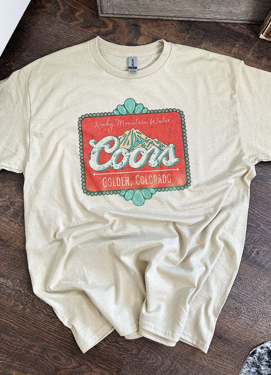 Coors Rocky Mountain Vintage Tee Shirt – Retro Beer Graphic Cotton Casual Top