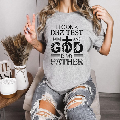Men's Oversized Cotton Round Neck "God Is My Father" Christian Graphic T-Shirt