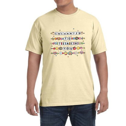 "Enchanted to Teach" Teacher Comfort Colors® Shirt – Friendship Bracelet Tee