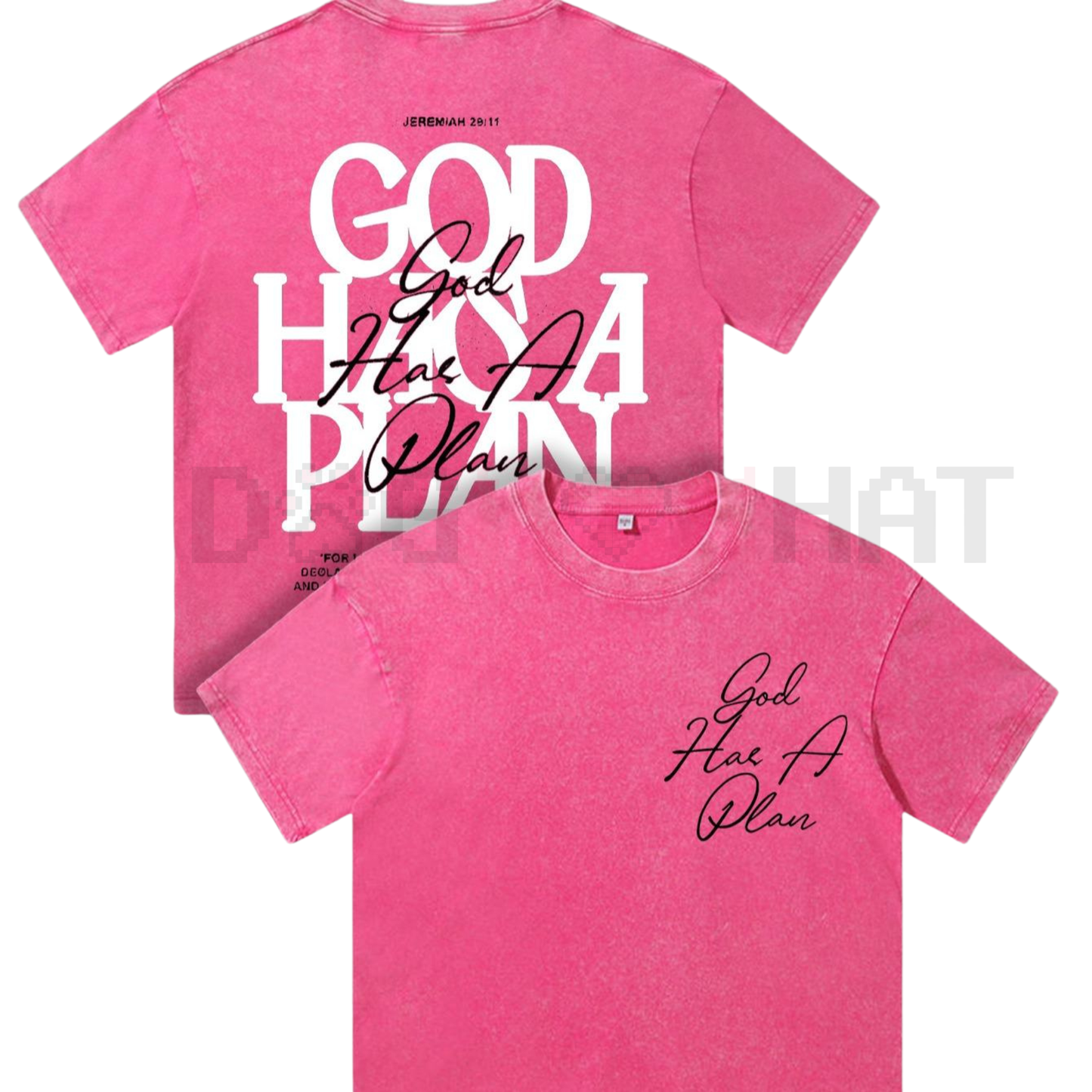 Double Sided Retro Washed 'God Has A Plan' Tee