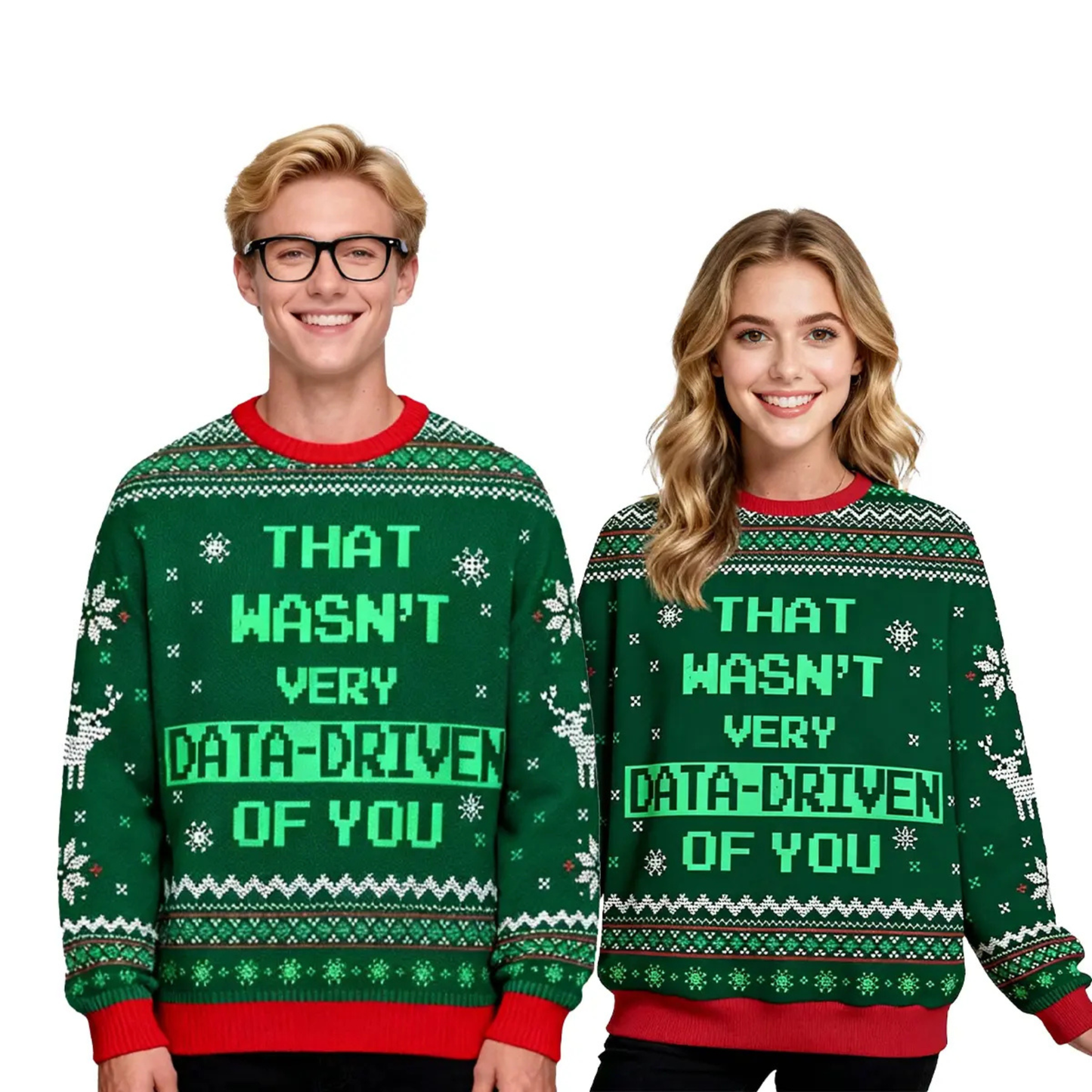 Geek Chic Ugly Christmas Sweater – Classic Crew Neck Knit Jumper for Men & Women