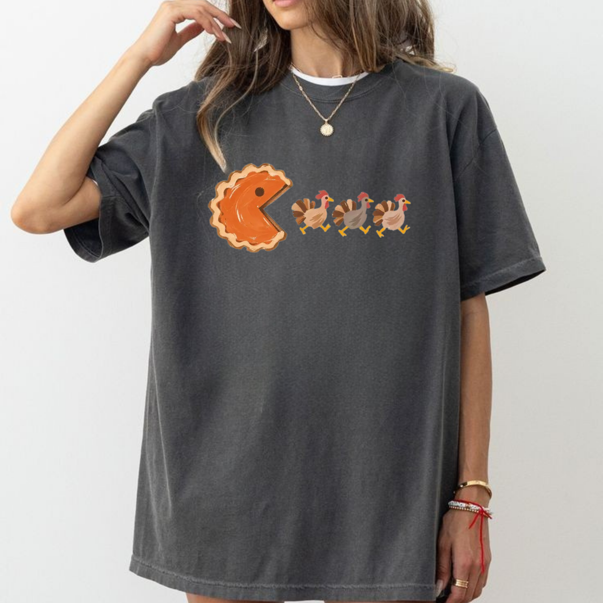 Arcade Feast Tee – Pumpkin Pacman Thanksgiving Comfort Colors Shirt
