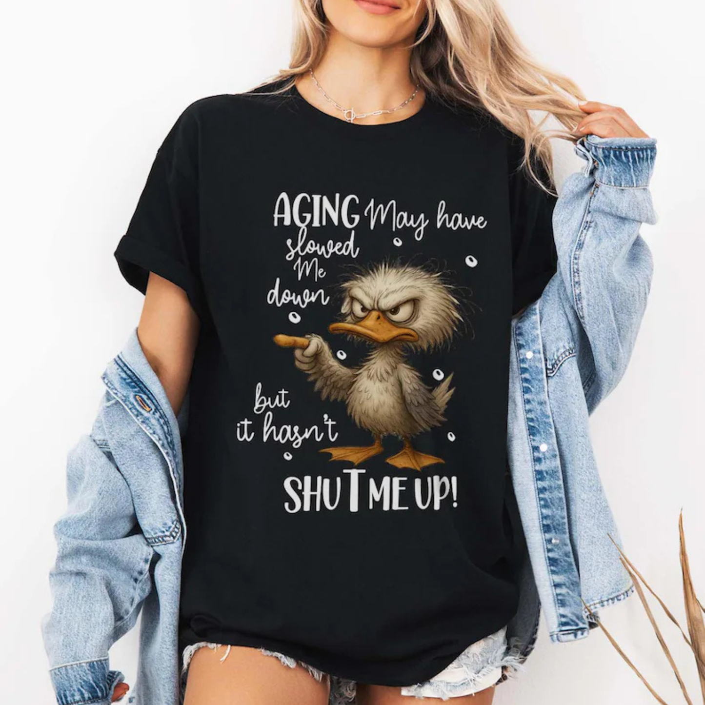 Cute Animal Humor Print Cotton T-Shirt