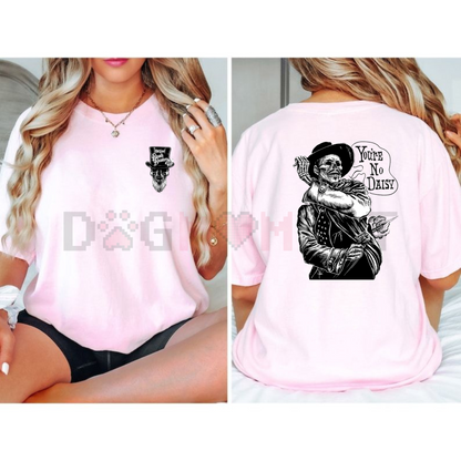 "No Daisa" Doc Holliday T-Shirt – Tactical Apparel, 90s Vintage Style, Classic American Film Fan Tee