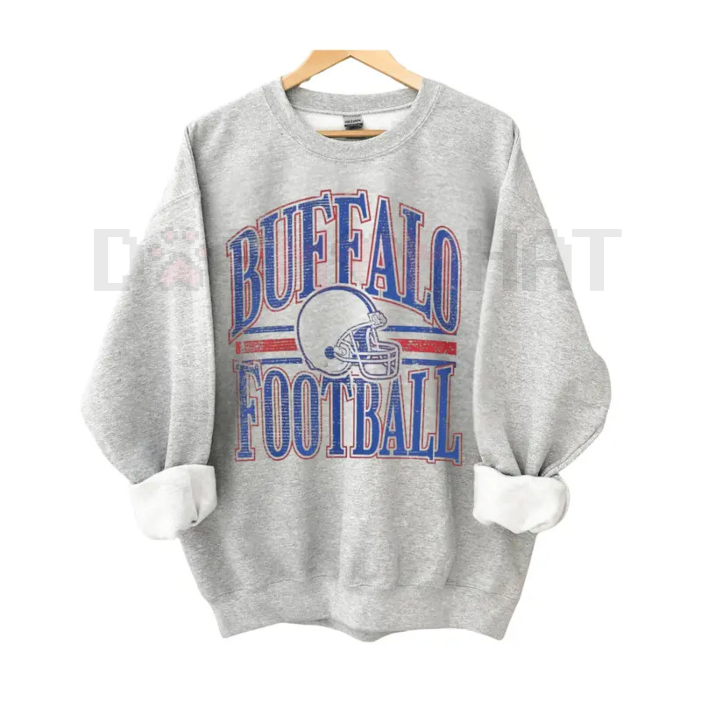 Team Football ASH GREY Crewneck Sweatshirt – Vintage Throwback Game Day Pullover
