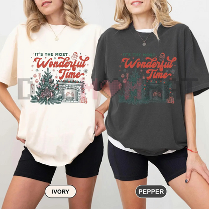 Comfort Colors "It's The Most Wonderful Time" Christmas Shirt – Vintage Christmas Shirt, Retro Holiday Tee