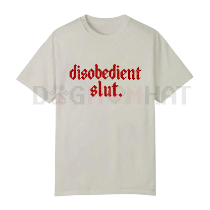 Rebellious Attitude Graphic Tee – Bold Gothic Letter Print Shirt