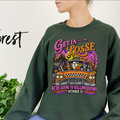 Festive Friction Crewneck – "Going To Halloweentown" Spooky Movie Graphic Sweatshirt