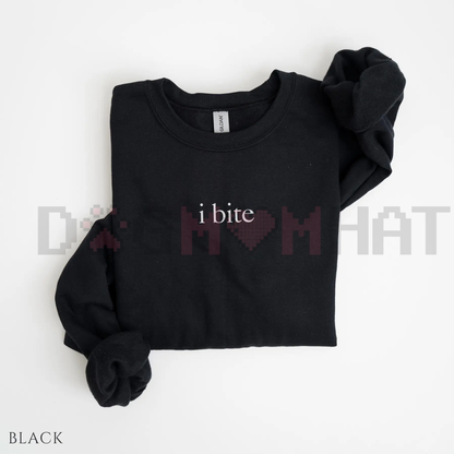 "I Bite" Sarcastic Jumper – Unhinged Meme Sweater