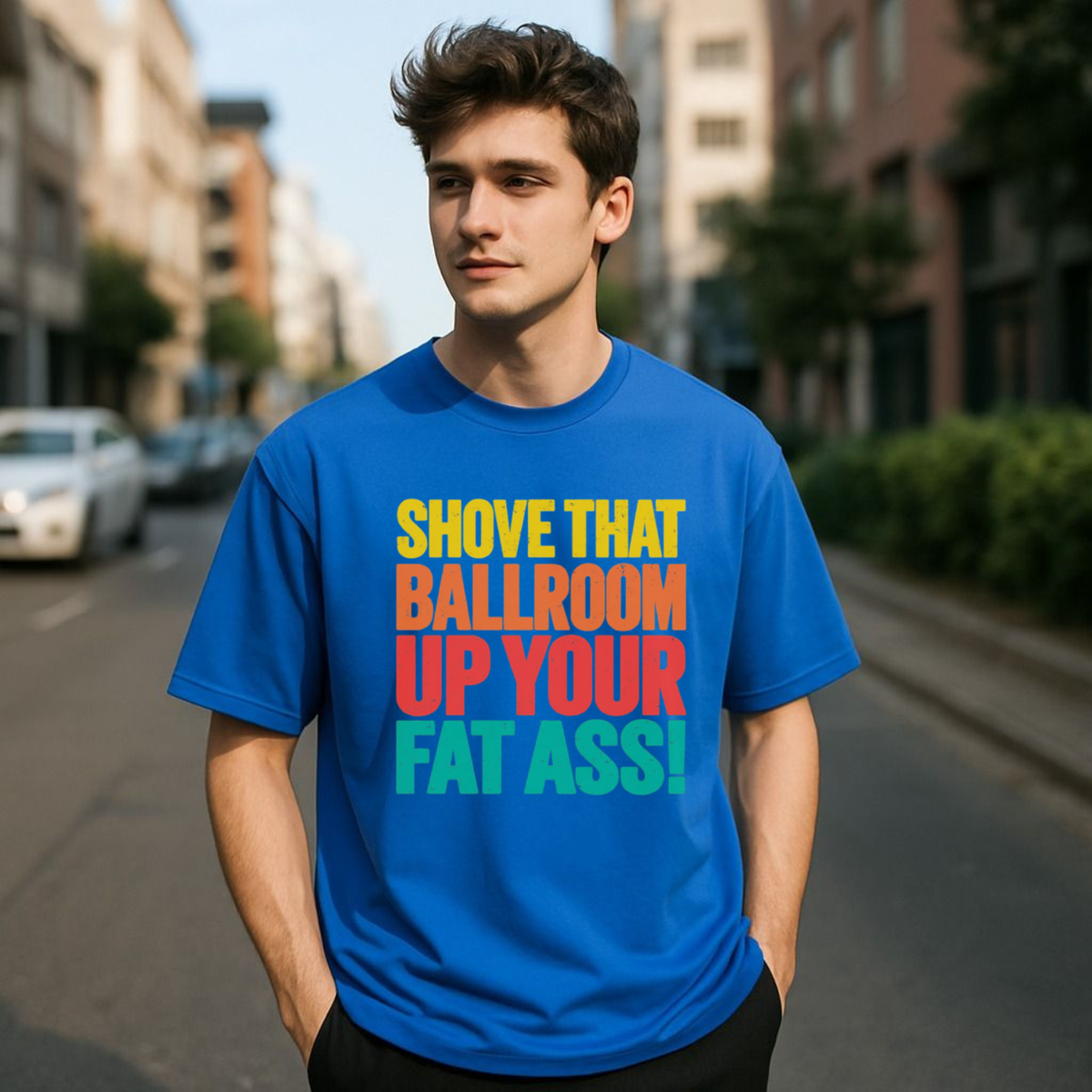 Shove That Ballroom Up Your Fat Ass Political Protest Graphic T-Shirt