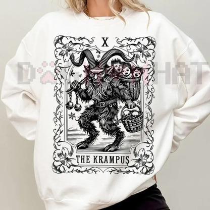 Krampus Tarot Card Goth Christmas Sweatshirt