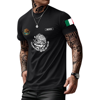 Men's Heavyweight Mexican Print Loose Fit T-Shirt - Summer Streetwear Tee