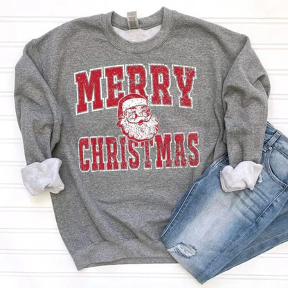 Retro Merry Christmas Santa Sweatshirt