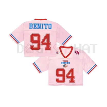 Team Benito Collection Jersey – Puerto Rico Crop Top Football Jersey, Unisex Fan Merch
