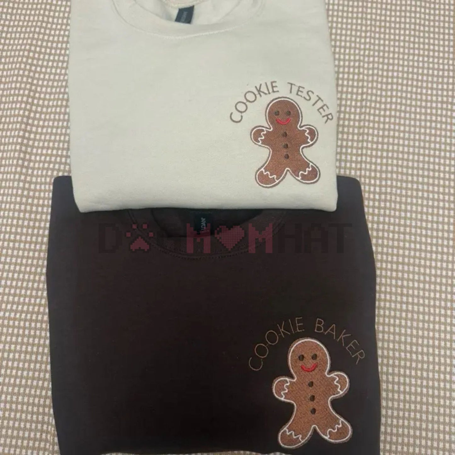 Embroidered 'Cookie Tester OR Baker' Christmas Sweatshirt – Unisex Baking Christmas Sweater, Funny Matching Couple Holiday Gift