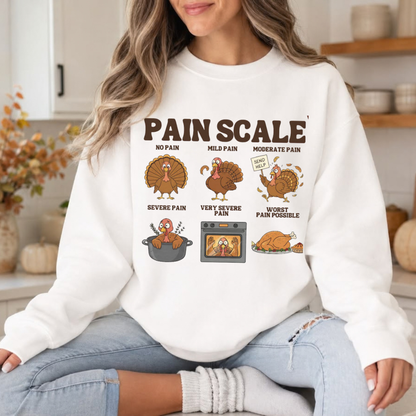 Funny Turkey Pain Scale Nurse Sweatshirt