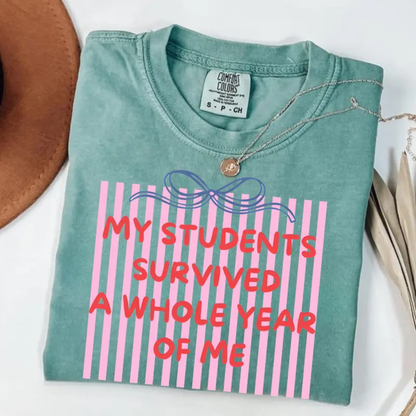 End of Year Teacher T-Shirt – Last Day of School Striped Tee
