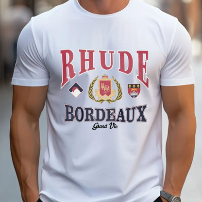 Rhude Black Bordeaux Grand Prix Graphic T-Shirt