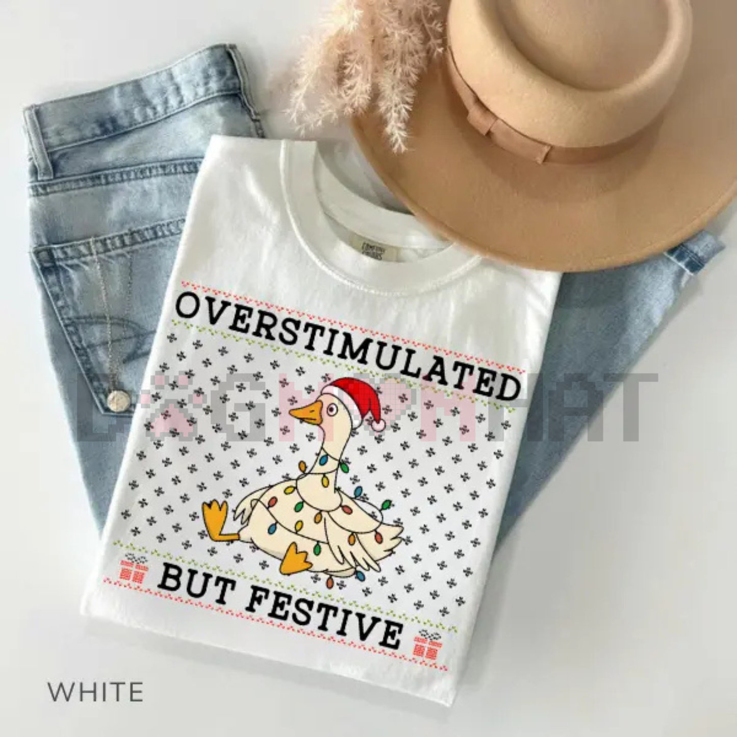 'Overstimulated But Festive Goose' Comfort Colors® T-Shirt