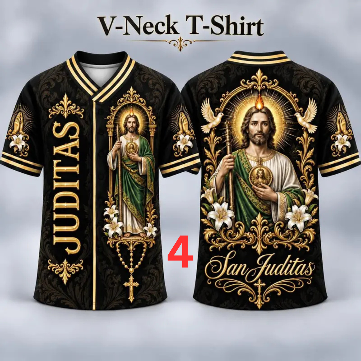 Men's San Judas Tadeo Graphic V-Neck Tee