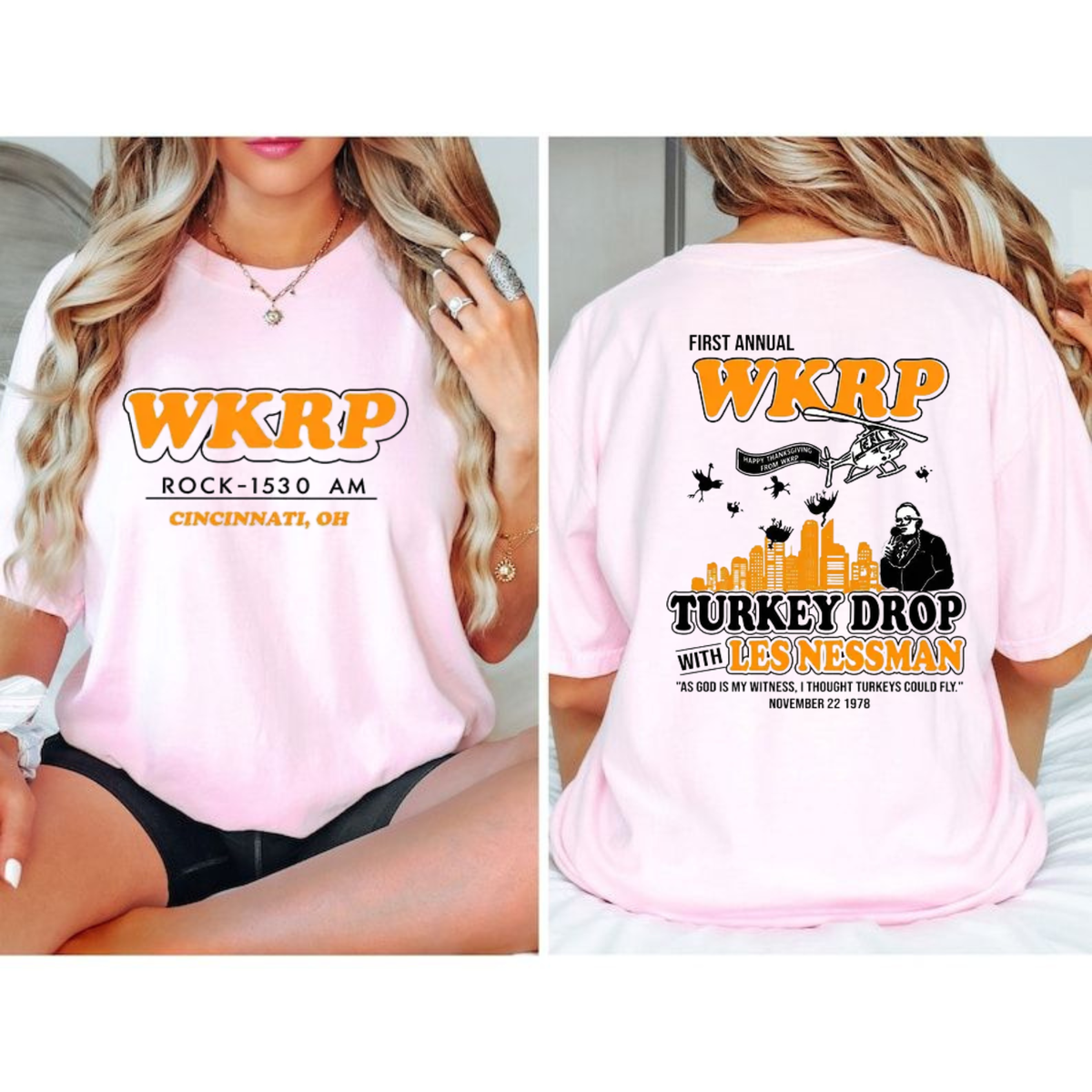 WKRP Turkey Drop Retro Comedy Graphic T-Shirt