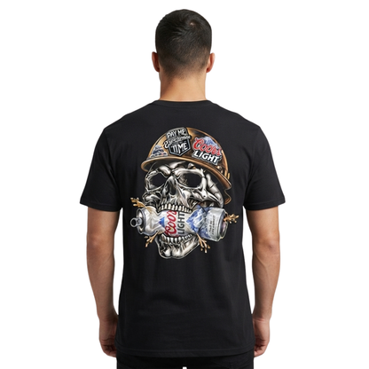 High Vis Reflective Blue Collar American Tradesman Graphic T-Shirt