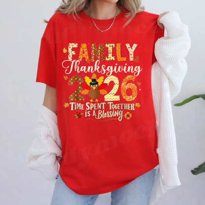 Festive Friction Tee – Family Thanksgiving 2026 Thanksgiving Crew Matching Graphic T-Shirt