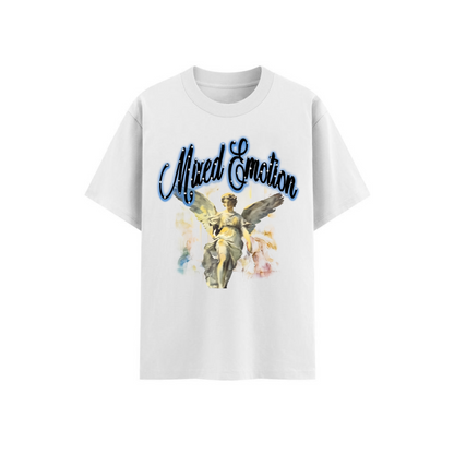 Y2K Street Style T-Shirt - Retro Angel & Flame Graphic Tee