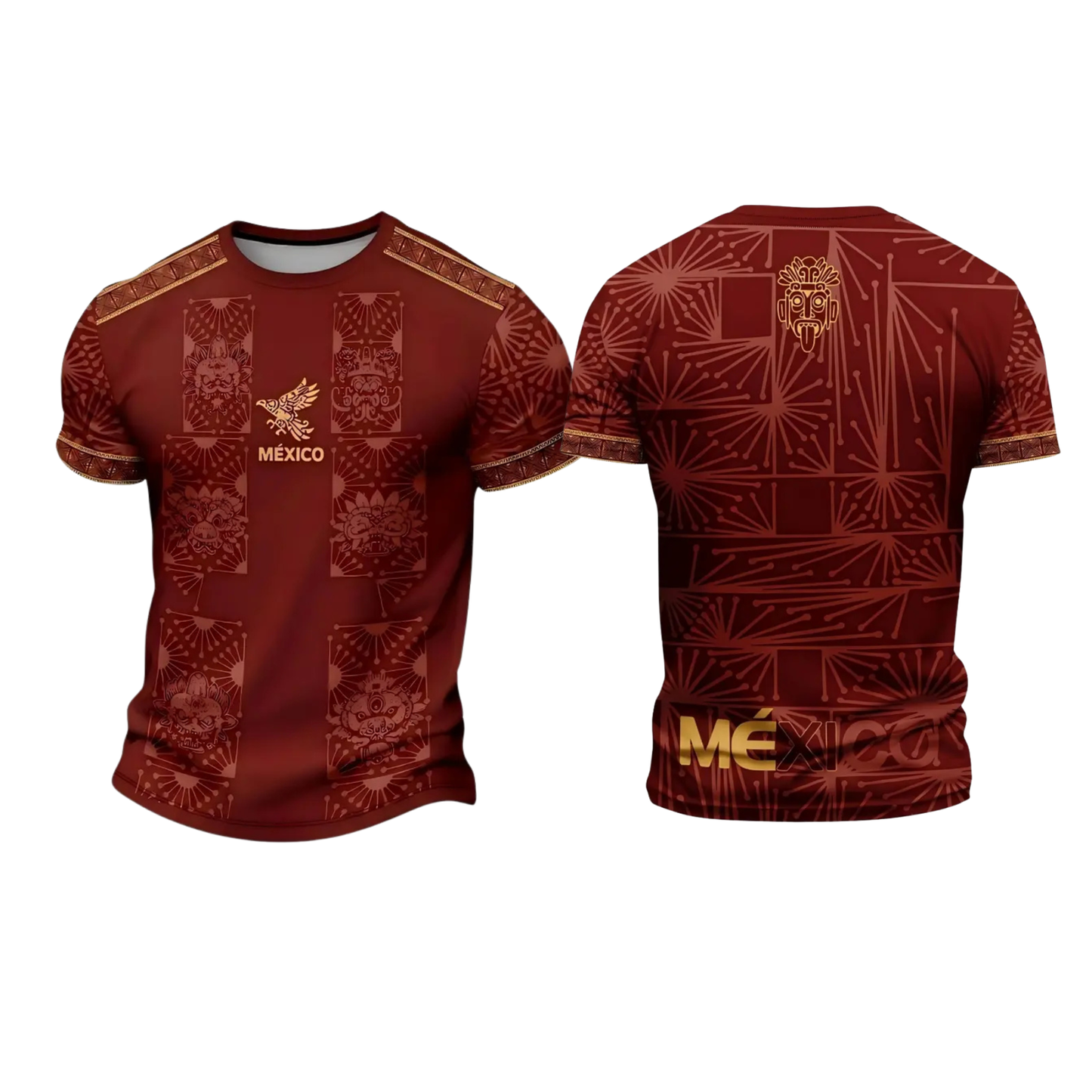Mexican Aztec Totem Loose Athletic T-Shirt - Breathable Sports Tee