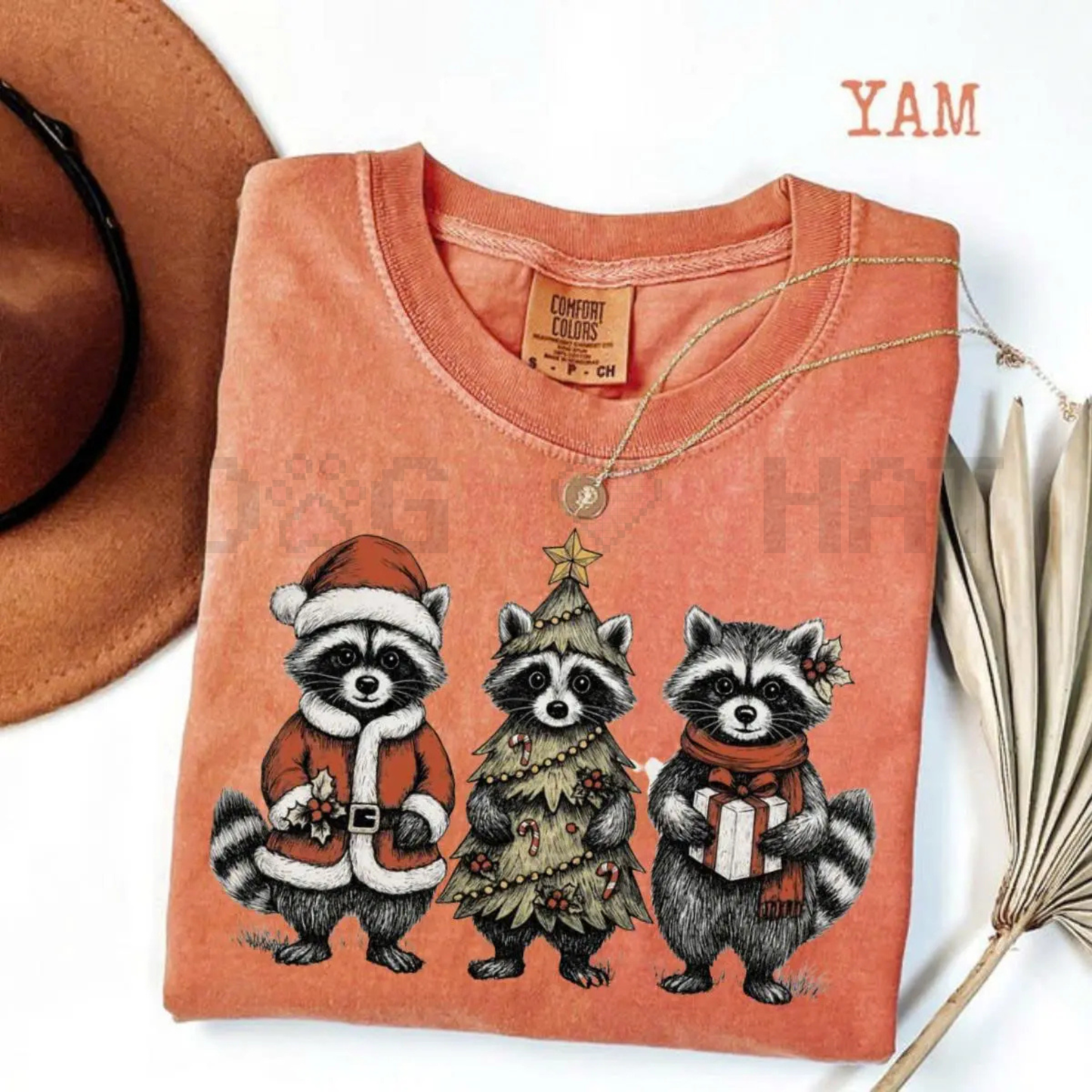 Festive Raccoon Family T-Shirt