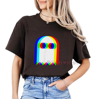 Ghost Trippy Vaporwave T-Shirt – Halloween Techno Rave EDM Party Tee