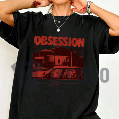 Obsession Retro Horror Graphic T-Shirt - Vintage 80s Thriller Movie Cotton Tee