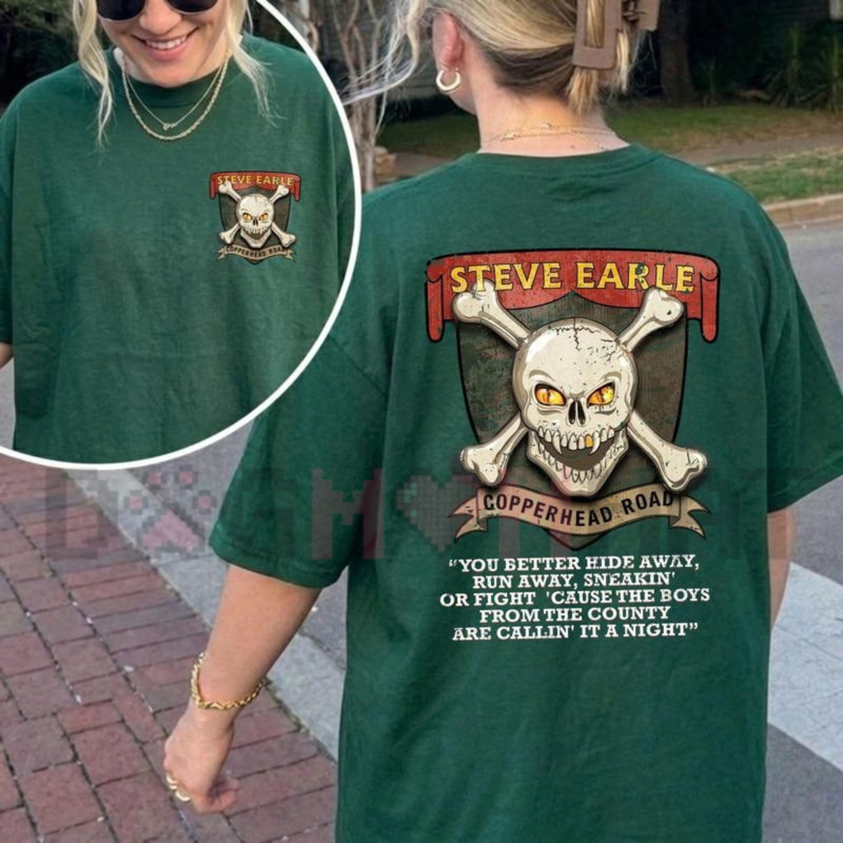 Steve Earle Copperhead Road Vintage Skull Graphic T-Shirt