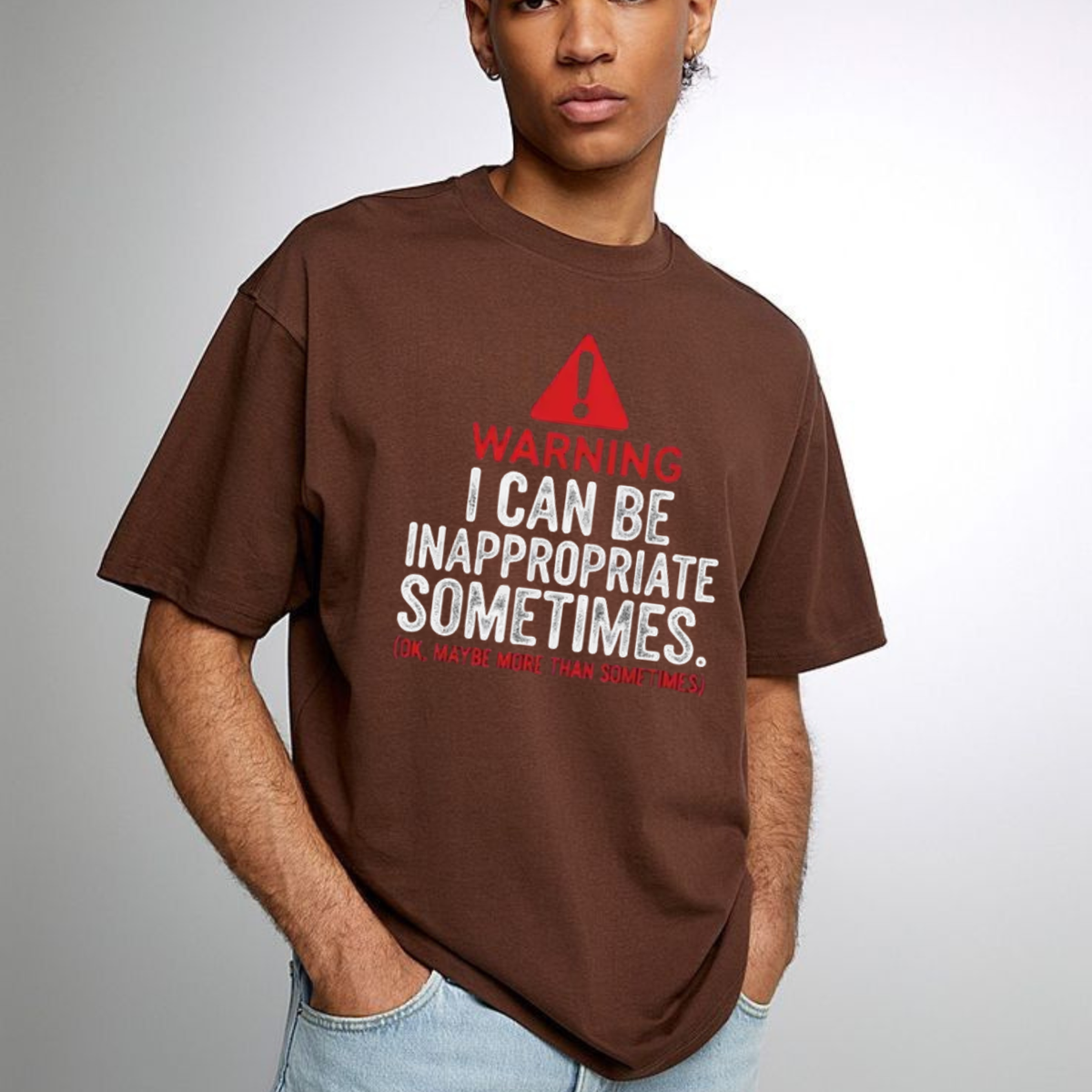 Men's Funny "Warning I Can Be Inappropriate Sometimes" Graphic T-Shirt
