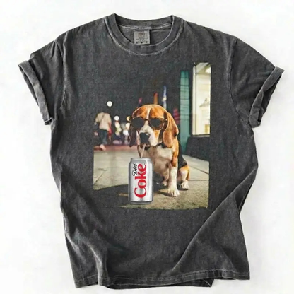 Dog Breeds "Drinking Diet Coke" Graphic T-Shirt